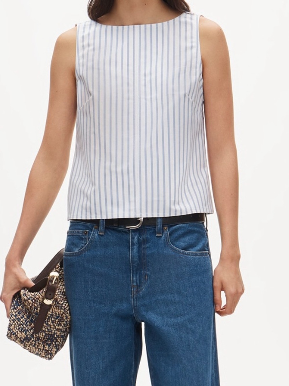 NWT J. Crew — Shell top in striped double cotton poplin